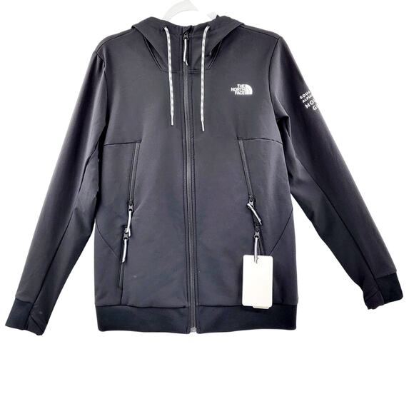 The North Face Black Tekno Full Zip Hood Lined Squaw Valley Employee Jacket Sz S - Picture 1 of 12